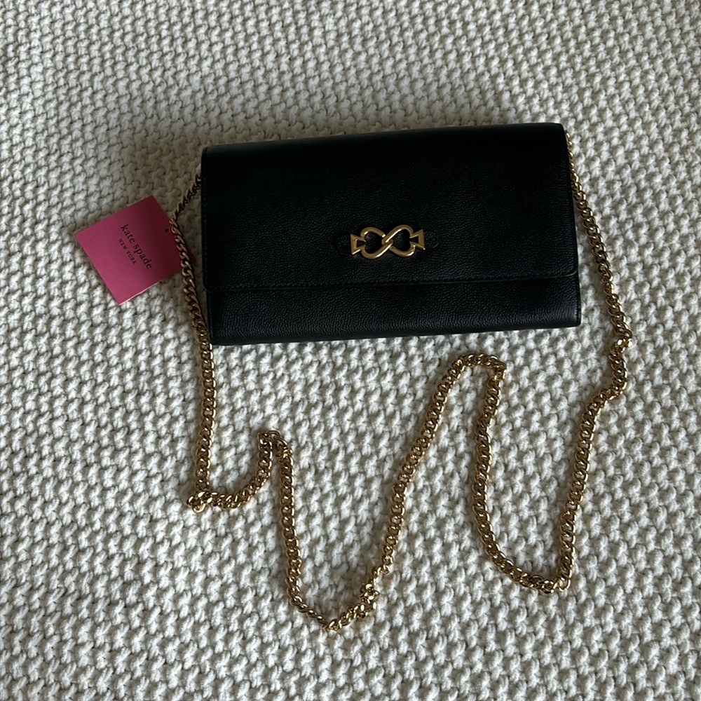 Kate Spade Black Chain Clutch-NWT